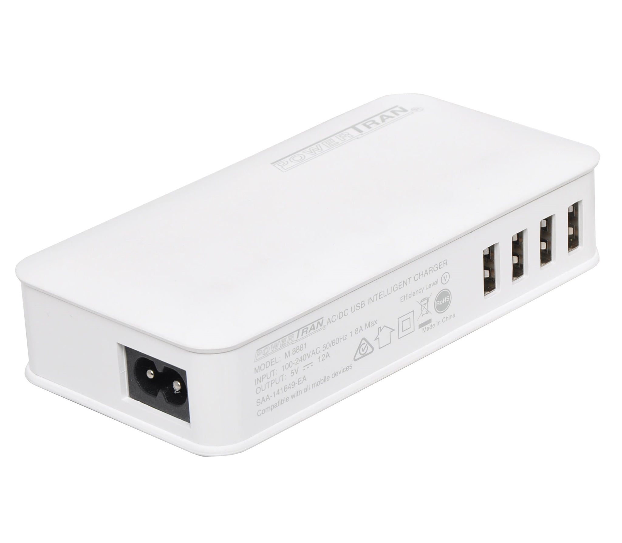 Powertran Powertran 8 Output Intelligent 12A High Current USB Charger - BNR Industrial