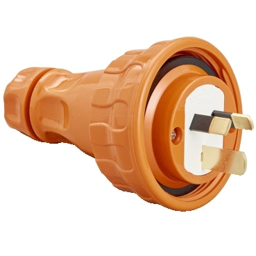 CLIPSAL 56P315 Plug Top 15A 3 Flat Pin Industrial Plug Tops Clipsal Resistant Orange - BNR Industrial Automation