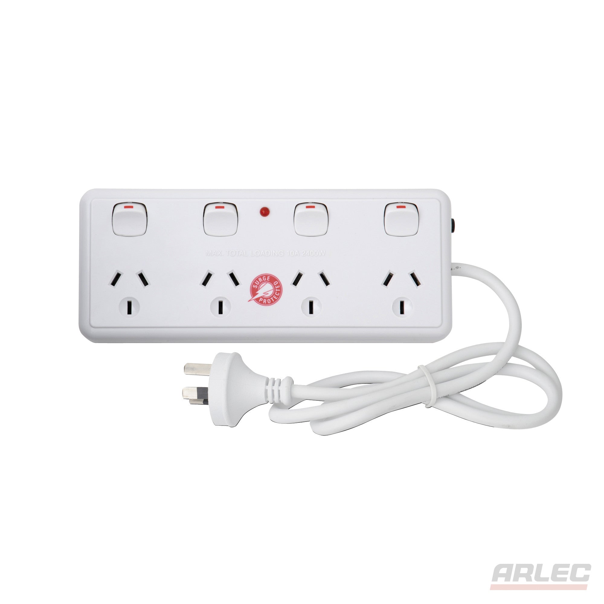 Arlec ARLEC 4 Outlet 4 Switch Surge Powerboard - PB45 - BNR Industrial