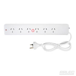 ARLEC 6 Outlet Slimline Powerboard with Surge Protector Power Board Arlec - BNR Industrial Automation
