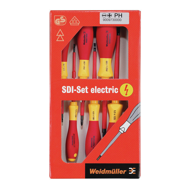 Weidmuller SDI VDE Insulated Screwdriver Set S2.5-5.5/PH1/2 - 9009730000 Tools Weidmuller - BNR Industrial Automation