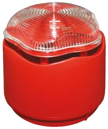 Banshee Excel Lite Sounder with Xenon Beacon Hosiden Besson Ltd Red Clear Shallow Base (IP45) - BNR Industrial Automation