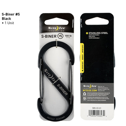 S-Biner - Stainless Steel Hardware Nite Ize Innovation #5 Black - BNR Industrial Automation