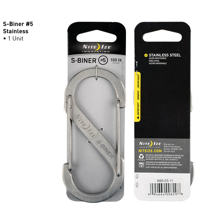 S-Biner - Stainless Steel Hardware Nite Ize Innovation #5 Stainless Steel - BNR Industrial Automation