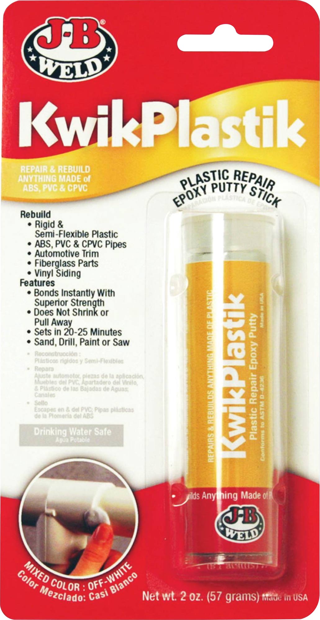 Loctite JB Weld KwikPlastik High Strength Epoxy Putty 57g Tube - BNR Industrial