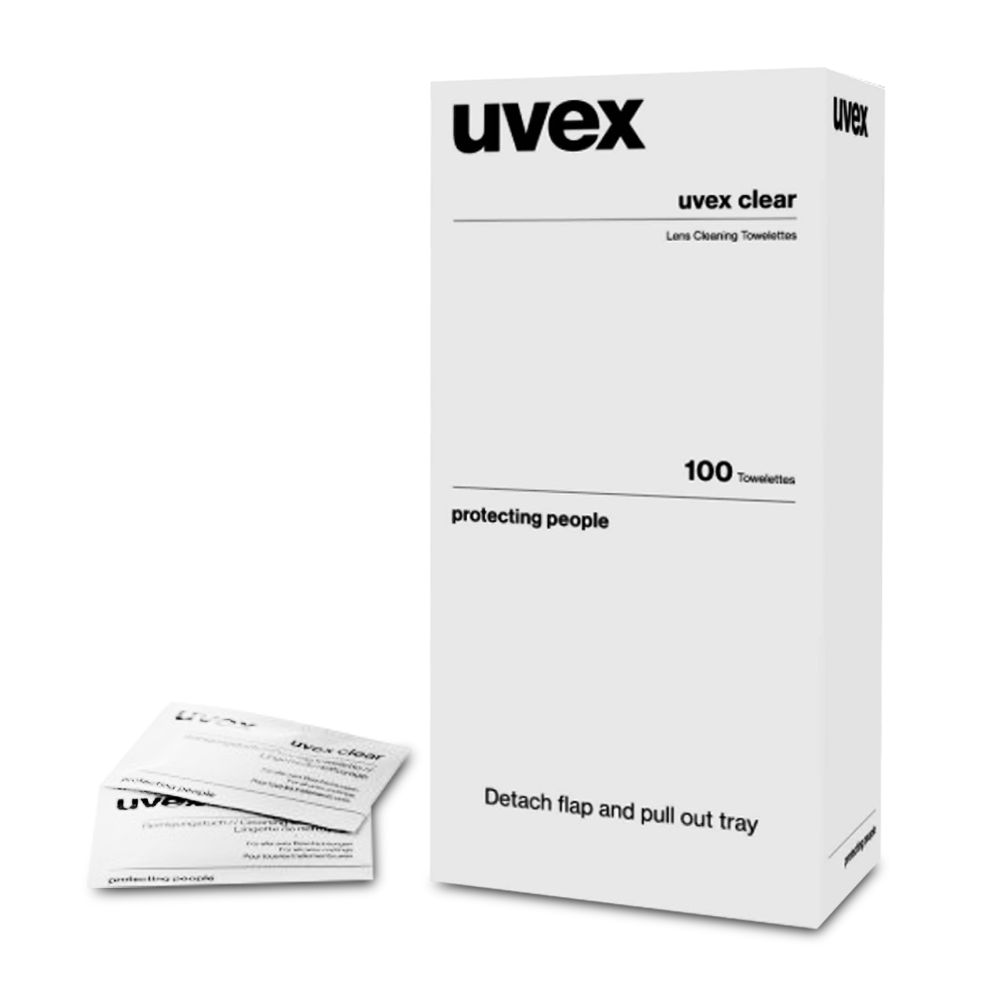 uvex uvex clear 1005 Lens Protection & Cleaning Towelettes - 100 Pack - Lens Cleaner - BNR Industrial