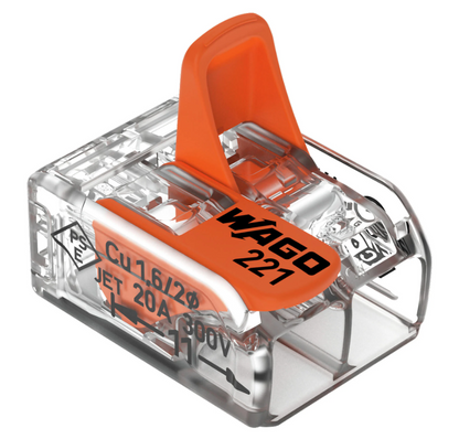WAGO 221 Series Classic Splicing Connector Terminal Block with Operating Levers 0.14 - 4mm² and 0.14 - 6mm² Cable Accessories WAGO - BNR Industrial Automation