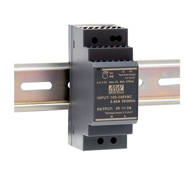 MEAN WELL HDR-30 Ultra Slim Step Shape DIN Rail PSU Power Supplies Mean Well - BNR Industrial Automation