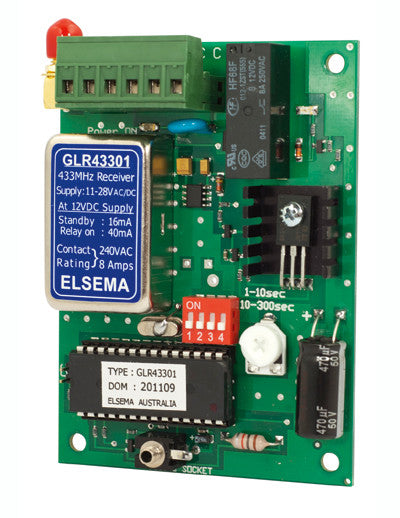 ELSEMA GLR43301, 1 Channel Gigalink™ Series 433MHz Receiver - 11-28VAC/DC in Wireless Elsema - BNR Industrial Automation