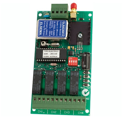 ELSEMA GLR43304, 4 Channel Gigalink™ Series 433MHz Receiver - 11-28VAC/DC in Wireless ELSEMA - BNR Industrial Automation