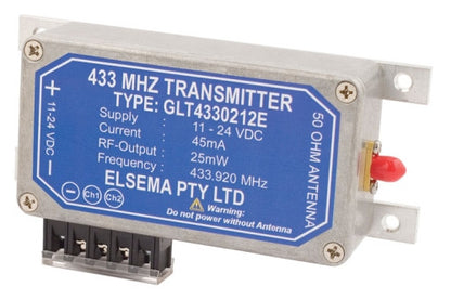 ELSEMA Long Range, GIGALINK™ Series 433MHz Base Station Transmitter Wireless Elsema GLT4330212E - 2 Channel Remote - BNR Industrial Automation