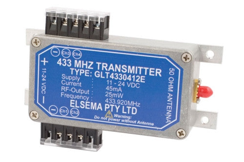 ELSEMA Long Range, GIGALINK™ Series 433MHz Base Station Transmitter Wireless Elsema GLT4330412E - 4 Channel Remote - BNR Industrial Automation
