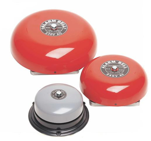 MB Series Alarm Bells, 4", 6" and 8" Size, Red and Grey Sounder BNR - BNR Industrial Automation