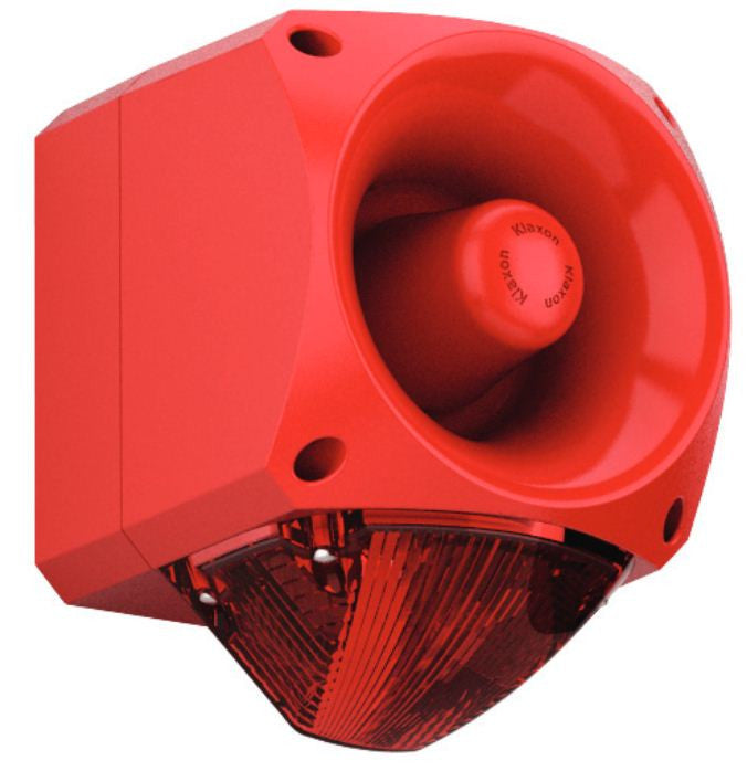 Klaxon Nexus 110 Sounder/Beacon - Xenon or LED Beacon - 116dB (max); 110dB (typical) Sounder/Beacon Klaxon 10-60VDC Red Xenon - BNR Industrial Automation