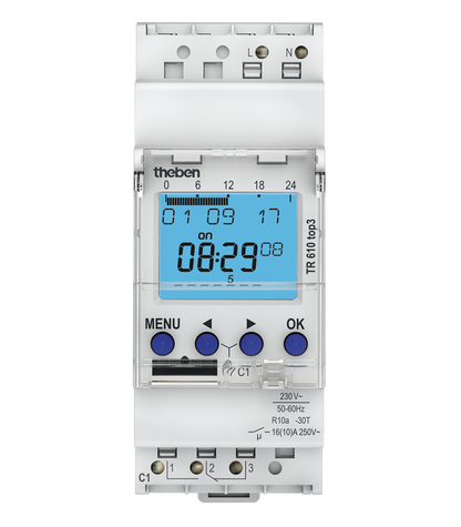 theben TR610 top3 Digital time switch with weekly program - 6100130 Timer theben - BNR Industrial Automation