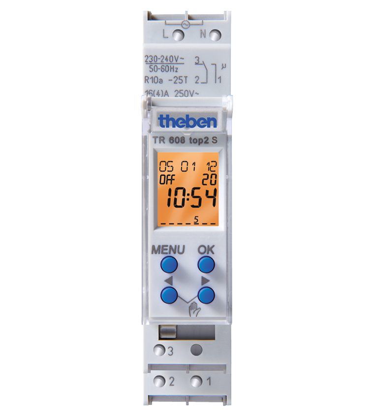 theben TR608 top2 S Digital time switch with weekly program - 6080101 Timer theben - BNR Industrial Automation