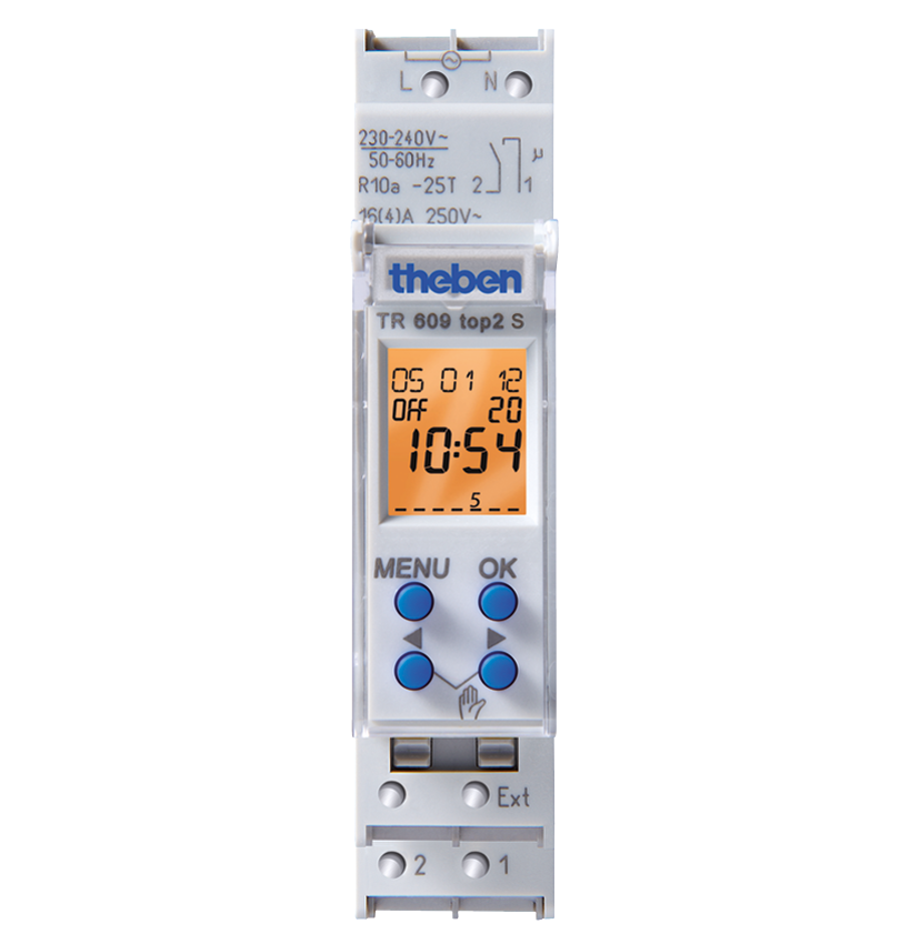 theben TR 609 top2 S Digital time switch with weekly program, pulse and cycle - 6090101 Timer theben - BNR Industrial Automation