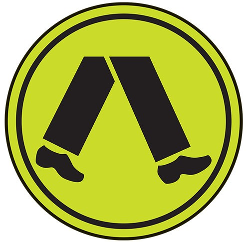 Regulatory Road Signs - R3-1 Pedestrian Crossing (Symbolic) - 600mm Dia C1 ALUM Seton - BNR Industrial Automation